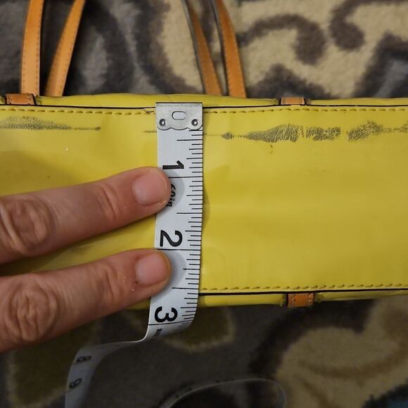 Coach Yellow Patent Leather Mini Tote Bag Embossed Signature Style No. M1220-F4 - Picture 14 of 14